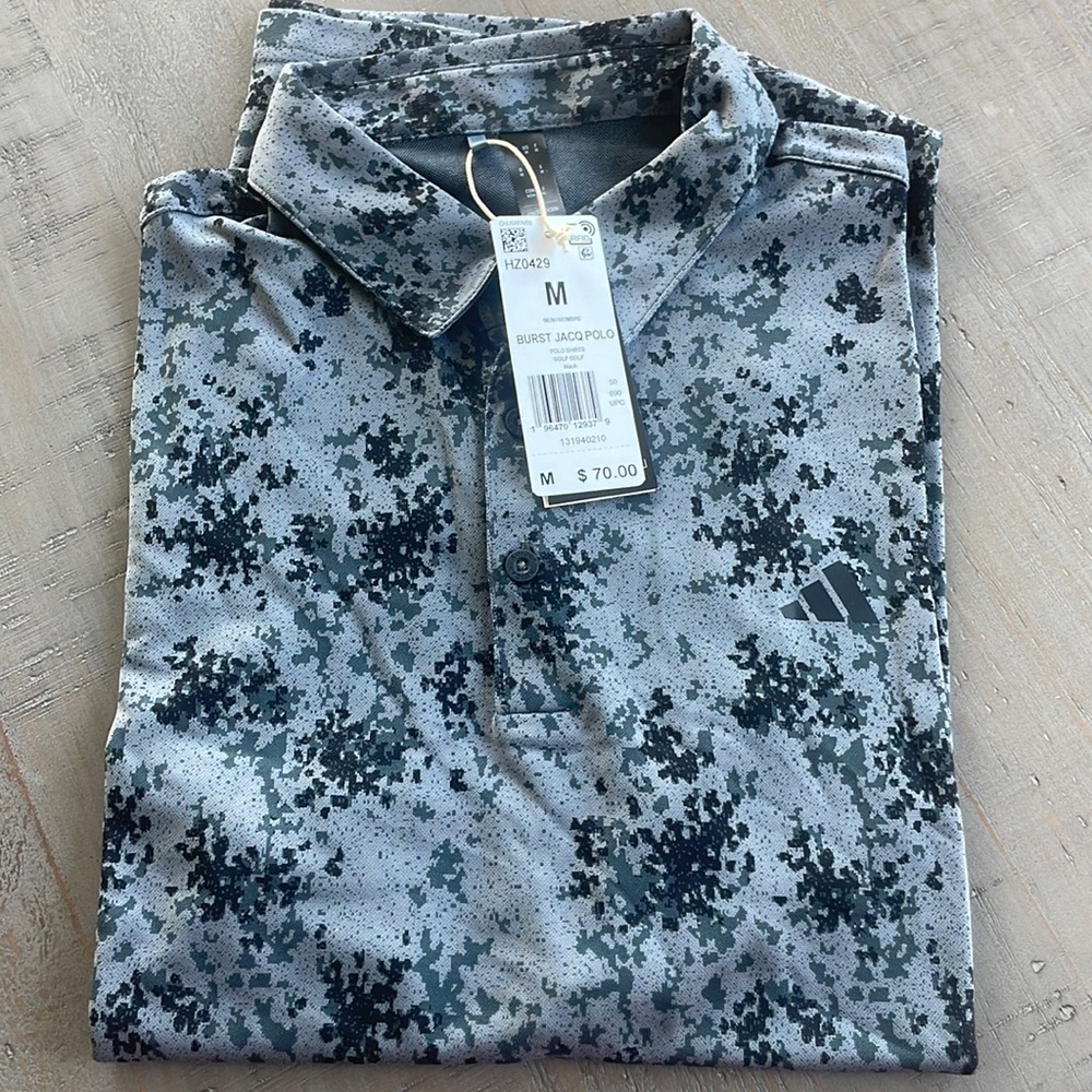 Adidas Men's Burst Jacquard Polo NWT